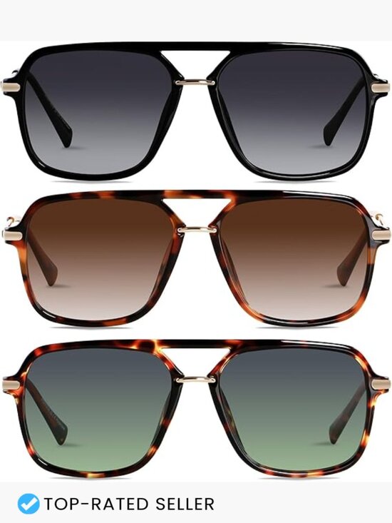 Retro Square Aviator Sunglasses Polarized UV400 Protection Retro Square Aviator Sunglasses Polarized UV400 Protection  main image 4